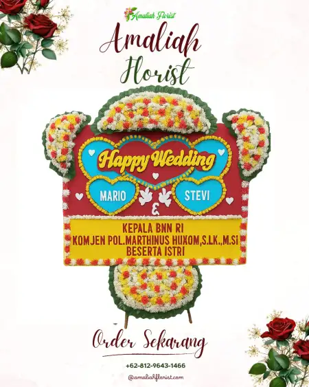 Papan Bunga Pernikahan Menden